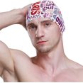 thumbnail image 3 of FYBTO Swimming Cap I Love Paris French Word Colorful Unisex Adult FYBTO Polyester, 3 of 4
