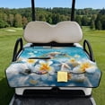thumbnail image 2 of Yuyamidu Sea Turtle Golf Cart Seat Covers 2 Passenger Seats Frangipani Club Car Seat Towel Blanket with Shortage Pockets Fashion Golf Cart Accessories, Blue, 2 of 8
