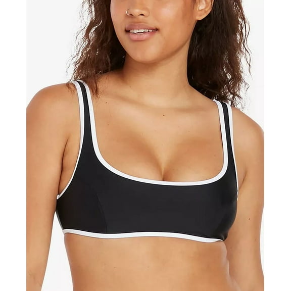 Volcom BLACK COMBO Juniors' Reversible Contrast-Trim Coco Swim Top, US Small