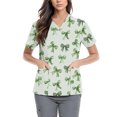 thumbnail image 2 of Scrub Shirts for Women, Healthcare Worker Christmas Gifts 2025 Moisture-Wicking V-Neck Uniform Transitional Season Wear Women Breathable Nursing Top Double Pocket Medical Green 3Xl, 2 of 4
