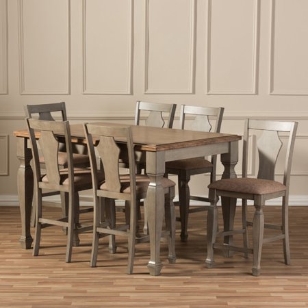  Baxton Studio Martina 7 Piece Counter Height Dining Set  Walmart.com