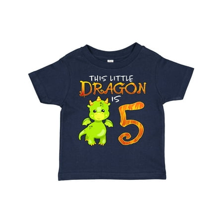 

Inktastic Dragon 5th Birthday- Turning Five Gift Toddler Boy or Toddler Girl T-Shirt