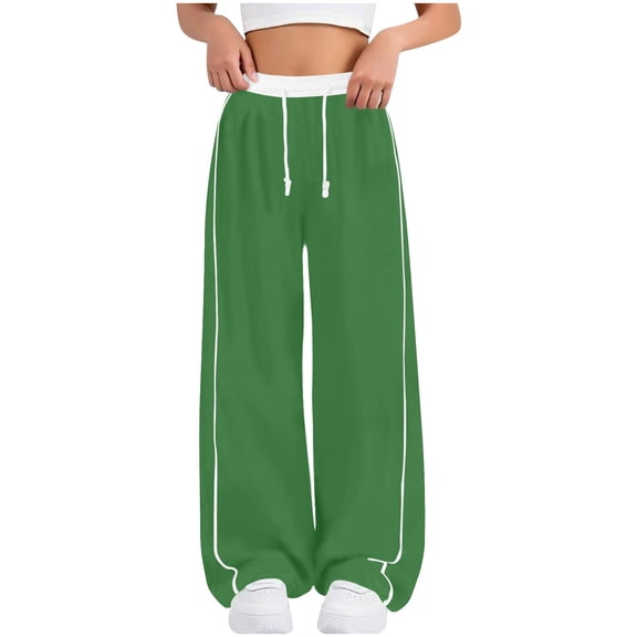 Atogsazn Kids Boys Wide Leg Sweatpant Children Athletic Jogger Loose Fit Pant Casual Baggy Trousers Clothing 02-Green 6-7Years Fashion