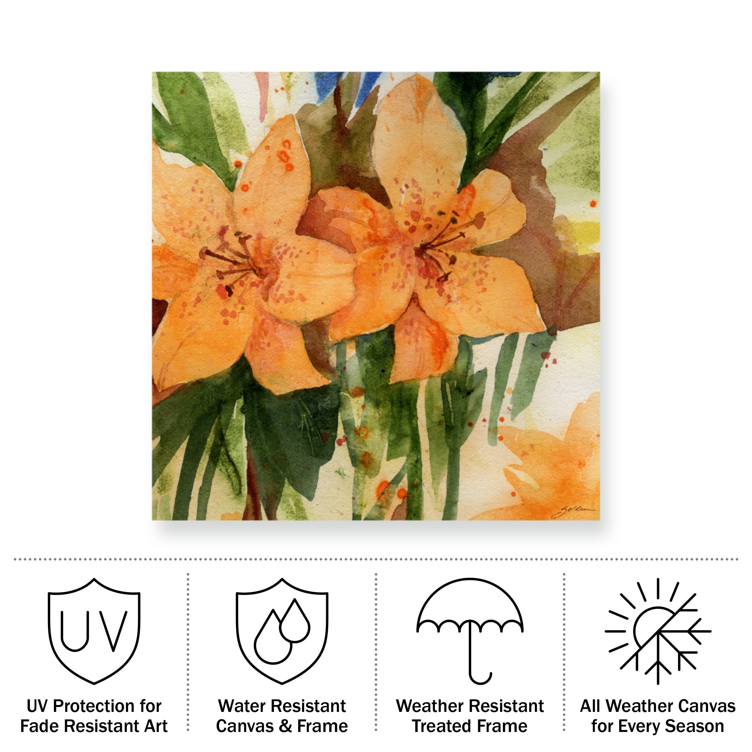 Sheila Golden 'Tiger Lilies' Outdoor All-Weather Wall Decor