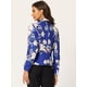thumbnail image 4 of Chaqueta Tipo Blazer Informal Con Solapa De Muesca Y Manga Larga Para Mujer Azul Real-floral S, 4 of 6