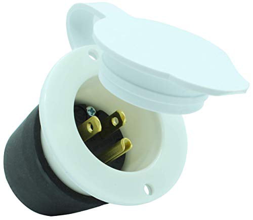5239 15 Amp 125 Volt Flanged Inlet Receptacle Straight Blade Commercial 
