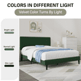thumbnail image 5 of 4 EVER WINNER Queen Size Bed Frame, Queen Size Upholstered Platform Bed Frame with Vertical Channel Tufted Headboard, Green Queen Bed Frame, Green, 5 of 8