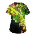 thumbnail image 3 of Womens Nurse Uniforms Irish Lucky Clover V Neck Scrubs Top St. Patrick's Day Short Sleeve Soft Stretch Holiday Blouse T-Shirt, 3 of 3