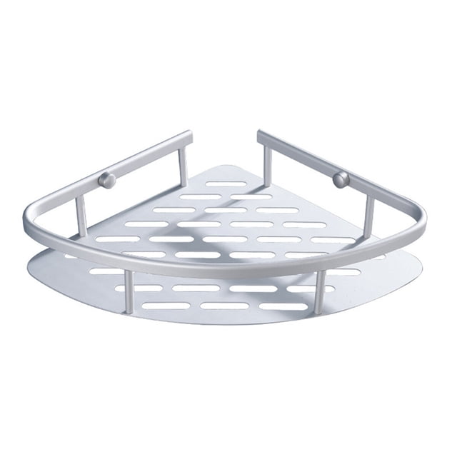Estante de placa de una sola capa triangular de aluminio, bandeja de baño, accesorio de baño de esquina colgante