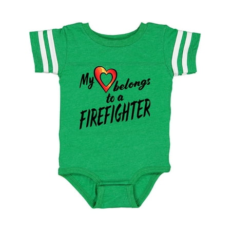 

Inktastic My Heart Belongs to a Firefighter with Red Heart Gift Baby Boy or Baby Girl Bodysuit