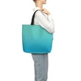 thumbnail image 3 of Defioc Teal Turquoise Pattern Tote Bag for Women,Large Capacity Tote Bag with Zipper Casual Shoulder Handbags Shopping Bag, 3 of 8