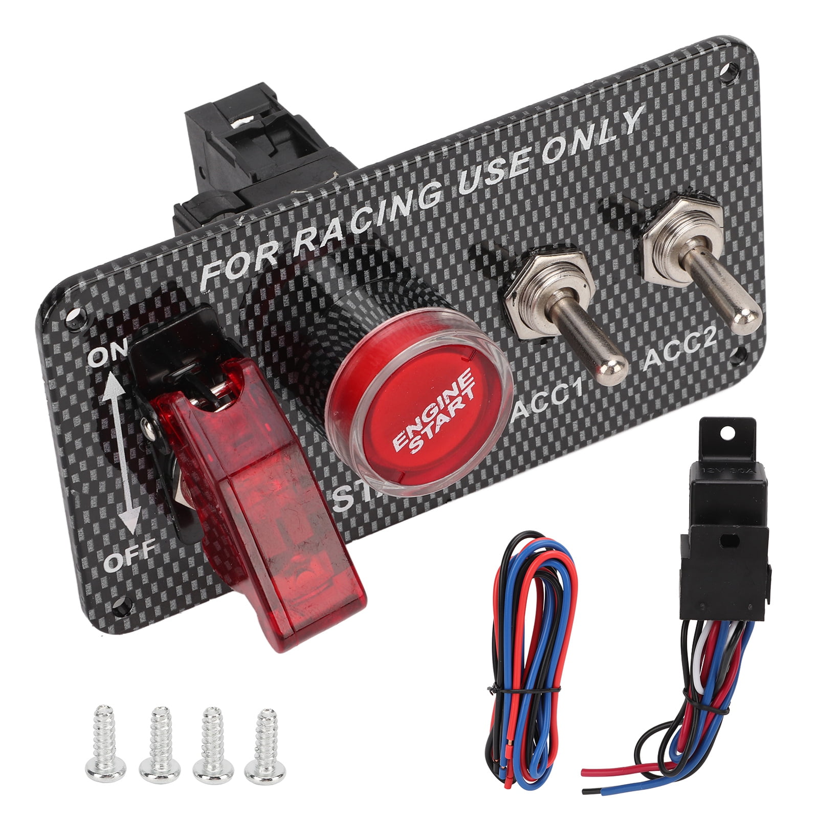 Ignition Switch Panel, Car Toggle Switch Panel Universal Aluminum Alloy