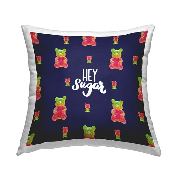 Stupell Industries Hey Sugar Bear Pattern Decorative Printed Throw Pillow Design by Amelia Noyes
