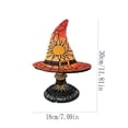 thumbnail image 3 of PoyoKee Halloween Decorations - Witch Hat Lamp, Gothic Stained Glass Night Light, Witch Resin Desk Lamp for Book Shelf Mantel Halloween Indoor Decor, 3 of 7