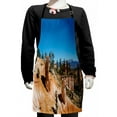 thumbnail image 1 of Nature Kids Apron, Rock Formations in Bryce Canyon National Park from Utah Picture, Boys Girls Apron Bib with Adjustable Ties for Cooking Baking Painting, Sea Blue and Persian Orange, by Ambesonne, 1 of 2