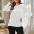 thumbnail image 7 of qucoqpe Womens Velvet Tops Crew Neck Long Sleeve Shirts Dressy Casual Blouses Fashion Solid Color Pullover Tops, 7 of 7
