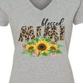 thumbnail image 4 of Inktastic Blessed Mimi Leopard Print and Sunflowers Women's V-Neck T-Shirt, 4 of 5