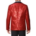 thumbnail image 3 of INSPIRE CHIC Men's Peak Lapel Disco Party Tuxedo Sequin Suit Jacket Metallic Sports Coat Blazer, 3 of 5