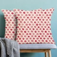 thumbnail image 3 of Polka Dot Pillow Covers 18x18 Set of 2, Pink Cream Brush Strokes Decorative Throw Pillow Covers Farmhouse Linen Modern Boho Design Pillowcase for Couch Sofa Home Outdoor Decor, 3 of 5