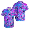 thumbnail image 4 of Camisa hawaiana con estampado 3D de hongos mágicos para hombre, blusa con patrón psicodélico de arcoíris, camisas hawaianas de manga corta con solapa suelta de verano, 4 of 4