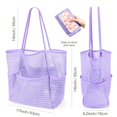 thumbnail image 2 of Bolsa de Playa KPX de Malla para Mujer, Resistente a la Arena e Impermeable, Color Morado, 2 of 7