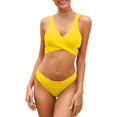thumbnail image 1 of Bikini para Mujer Criss Cross Push-up Vendaje Trajes de baño Braguita de Bikini atrevida Lirio amarillo XL Lirio amarillo XL Xishao ropa, 1 of 2