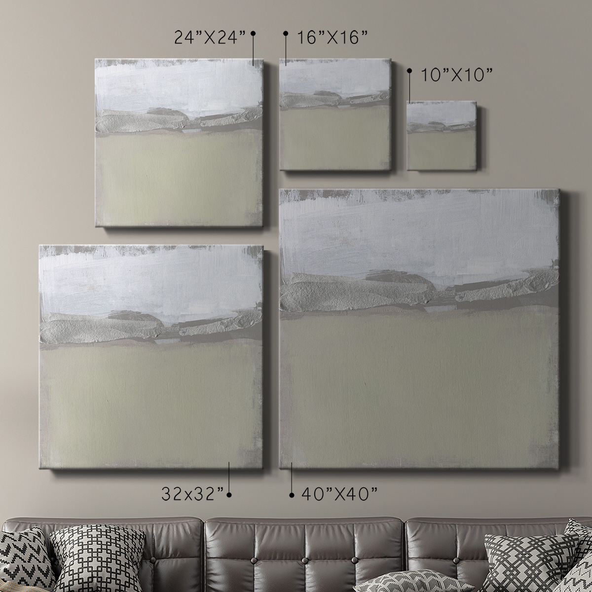 Wexford Home Silver Ribbon Horizon II-Premium Gallery Wrapped Canvas, 40" x 40" - Ready to Hang