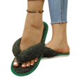 thumbnail image 6 of NexTorq Thong Slippers for Women Flip Flop Slippers House Slippers With Cozy Textured Fleece Upper Fuzzy Plush Lining Open Toe Comfortable Slip On Lightweight Indoor Bedroom Home Shoes Ladies, Green, 6 of 8