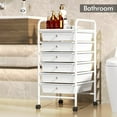 thumbnail image 5 of Hltser 6-Drawer Rolling Storage Cart  Plastic Drawer Storage Organizer Rolling Cart  Multipurpos Utility Cart for Classroom Art Craft Supplies Dresser Closet Bathroom Bedroom Kitchen Offi, 5 of 6