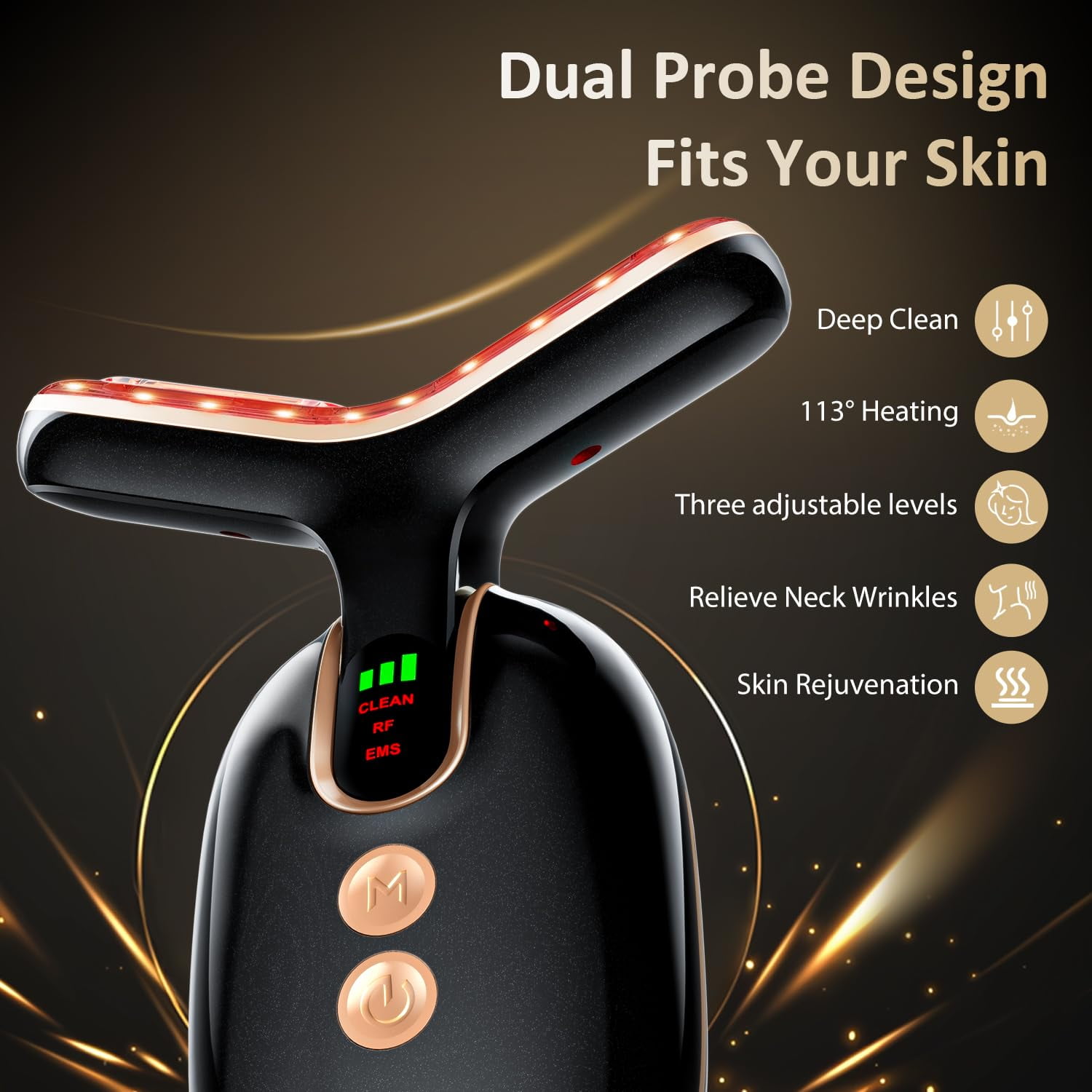 RKXQT Facial Massager Red-Light-Therapy-for-Face, Neck Skin - Face S culpting Wand Tool, L E D Facial Beauty Device Portable at-Home Face Tool for Skin Care