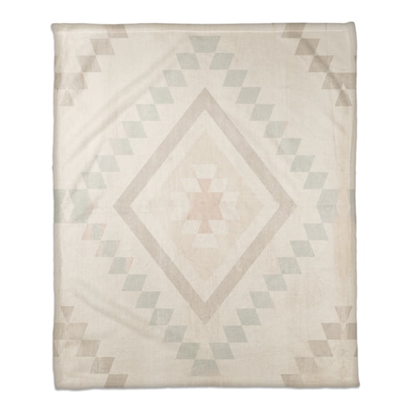 Creative Products Pastel Tribal Pattern 50 x 60 Coral Fleece Blanket