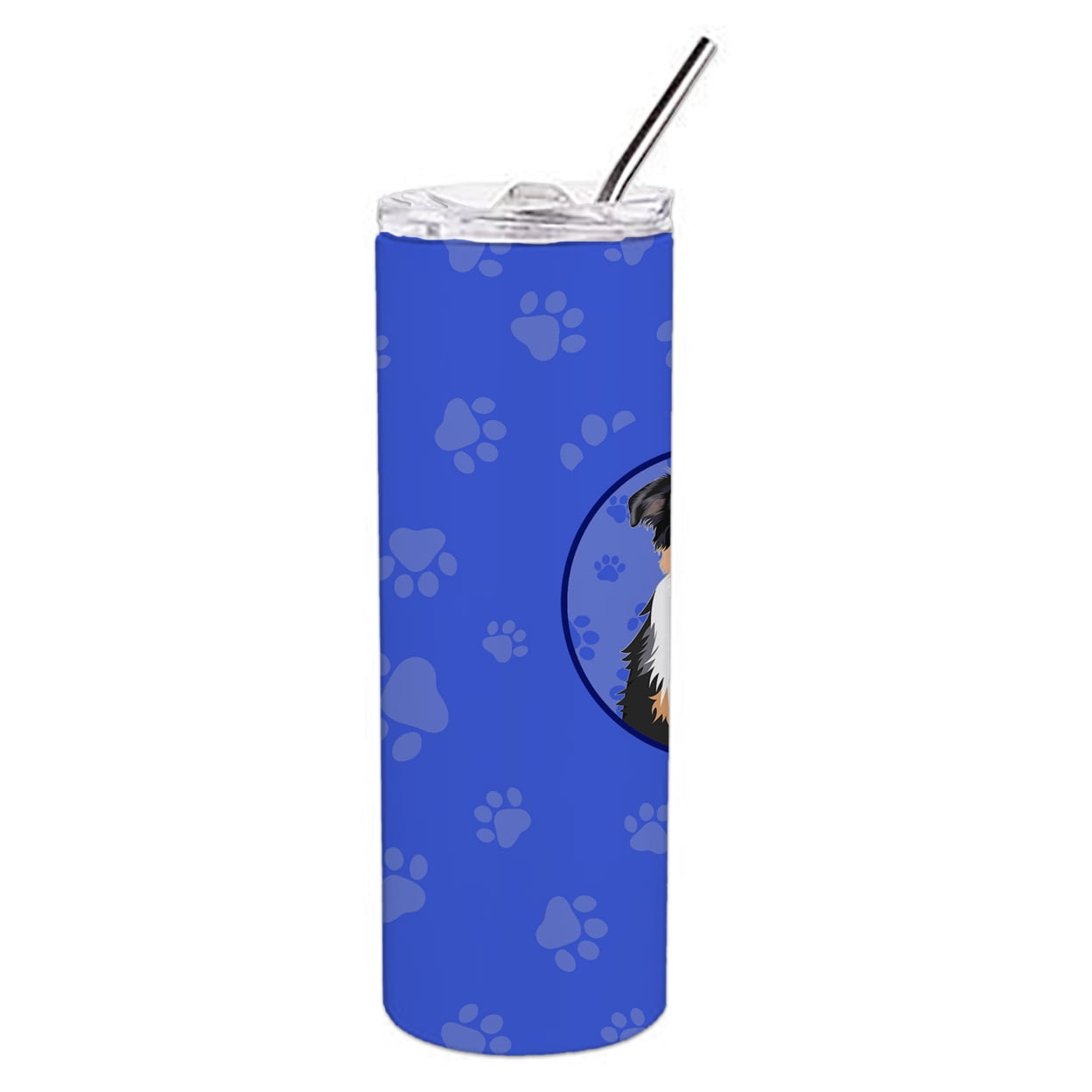 Australian Shepherd Blue Merle #1  Stainless Steel 20 oz Skinny Tumbler 3 in x 8.25 in