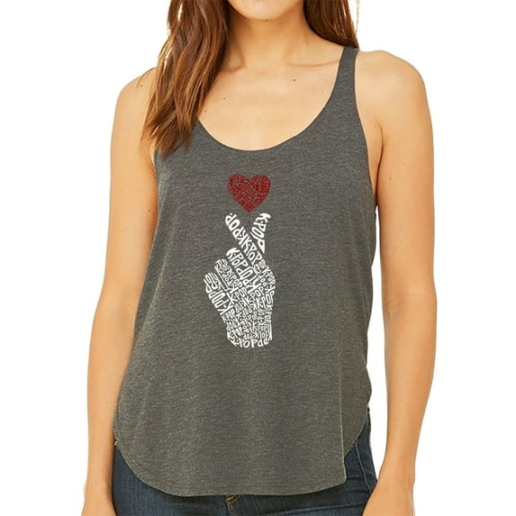 Women's Premium Word Art Flowy Tank Top - K-Pop