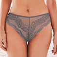 thumbnail image 2 of Gibobby Calzoncillos de encaje para mujer Mujeres Sexo Tanga Impreso Elasticidad Transpirable Francés Encaje Mujeres Bragas Ropa interior sexy(Gris,CH), 2 of 5