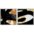 thumbnail image 3 of PixonSign Framed Wall Art Print Set Eye-Inspired Gold & Black Lines Abstract Shapes Digital Art Modern Art Chic Colorful Multicolor Ultra for Living Room, Bedroom, Office - 16"x16"x2 White, 3 of 5