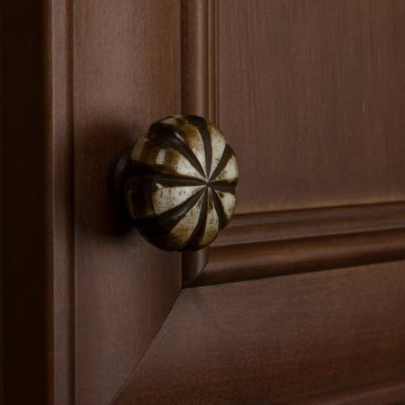 Antique Pewter Scallops - GlideRite Hardware Scalloped Antique Bone Cabinet Round Knob (Set of 10)
