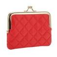 thumbnail image 2 of Unique Bargains 1 Pc Coin Purse Wallet Argyle Texture Clip Buckle Coin Purse Pouch Red, 2 of 5