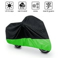 thumbnail image 1 of Unique Bargains L 190T Outdoor Motorcycle Cover for Kawasaki for 250 250R EX250,Black+Green, 1 of 7