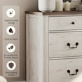 thumbnail image 3 of WAMPAT Farmhouse Dresser for Bedroom with 6 Drawers, Kids Dressers with Wide Chest of Drawers, Wooden Closet Storage for Living Room, Nursery, White, 3 of 8