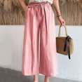 thumbnail image 4 of Borniu Pants Fashion Women Plus Size Pants, Drawstring Casual Solid Elastic Waist Pocket Loose Pants Clearance, 4 of 6