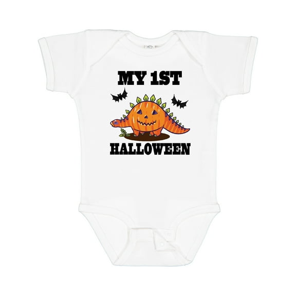 Inktastic My 1st Halloween Pumpkin Dinosaur Boys or Girls Baby Bodysuit