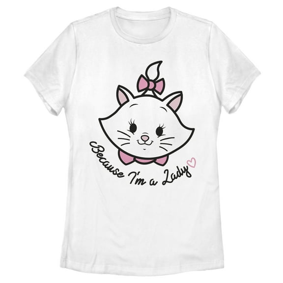 Women's Aristocats Marie Portrait I'm a Lady Graphic Tee White 2X Large