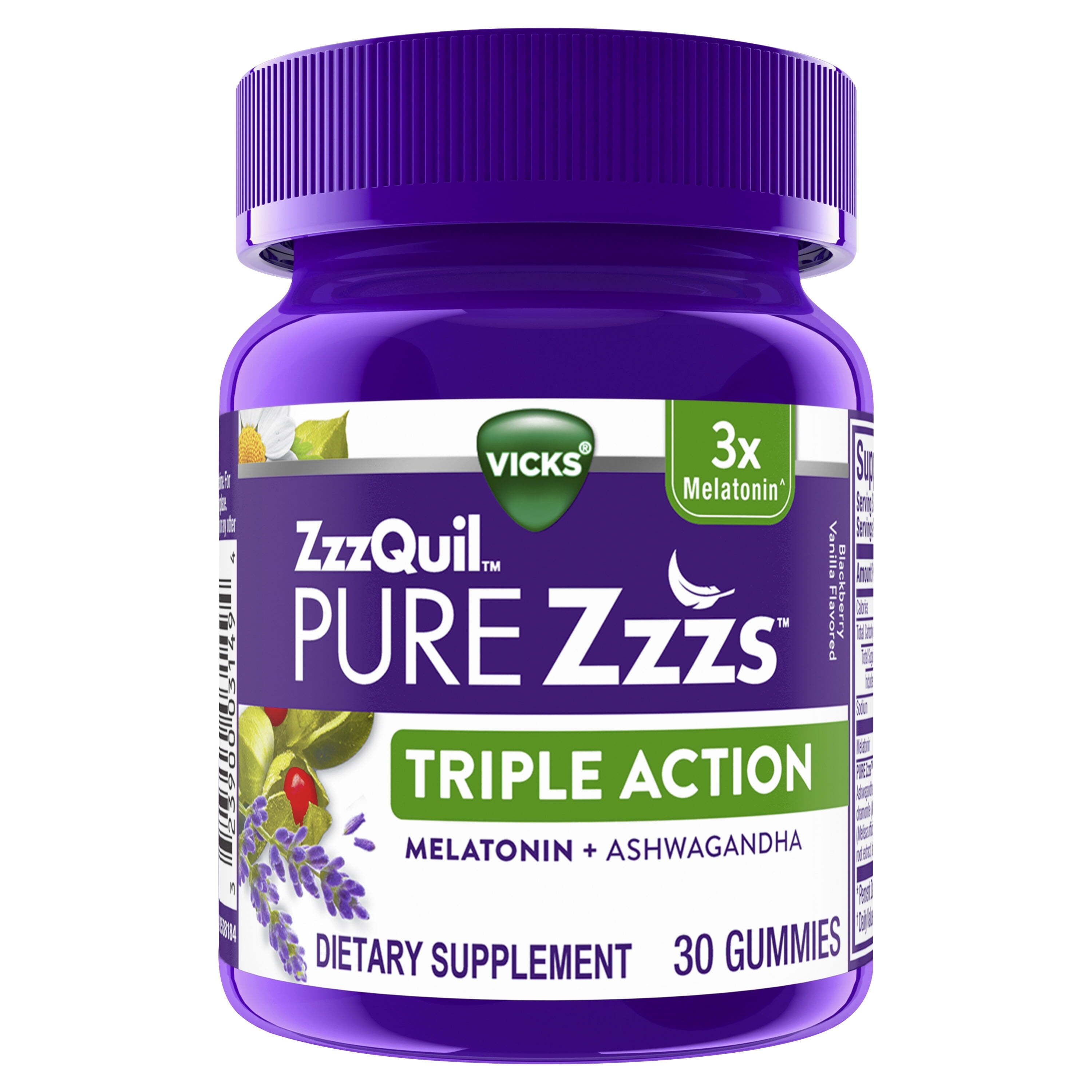 Vicks ZzzQuil Pure Zzzs Melatonin Nighttime Chewables, Sleep Aid