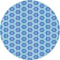 thumbnail image 1 of Ahgly Company Machine Washable Indoor Round Transitional Blue Ribbon Blue Area Rugs, 8' Round, 1 of 7