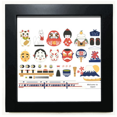thumbnail image 1 of Local Japanese Well Known Stuff Black Square Frame Picture Wall Tabletop, 1 of 3
