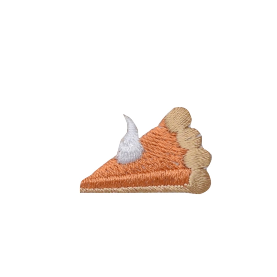 Small/Mini - Pumpkin Pie - Slice - Facing Left - Iron on Applique/Embroidered Patch