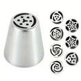 thumbnail image 6 of Shoreew 7Pcs Russian Piping Nozzle Set Stainless Steel Flower Tips for Tulips Roses Professional Icing Decorating Kit for Cakes Cupcakes, 6 of 7
