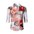 thumbnail image 3 of LTTVQM Mens Hawaiian Shirt Casual Long Sleeve Button Down Shirts Boho Collared Tee Spring Summer Fashion Clothes Red 3XL, 3 of 4
