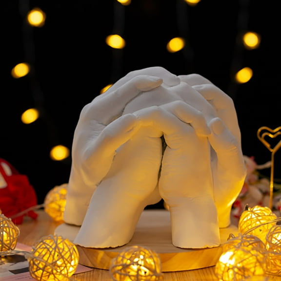 Keepsake Hands Casting Kit, DIY Plaster Sculpture Kit, with Handle, Handicraft DIY Statue Making Mold, for Personality Home Holiday Party Decoration Gift Making Supplies