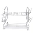 thumbnail image 3 of FUTUREORYY 1Set Silver Dish Drying Rack with Water Draining Board Non Slip Plastic Mat for Kitchen, 3 of 6